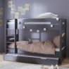 Bunk bed and trundle bed 90x190 Tom anthracite