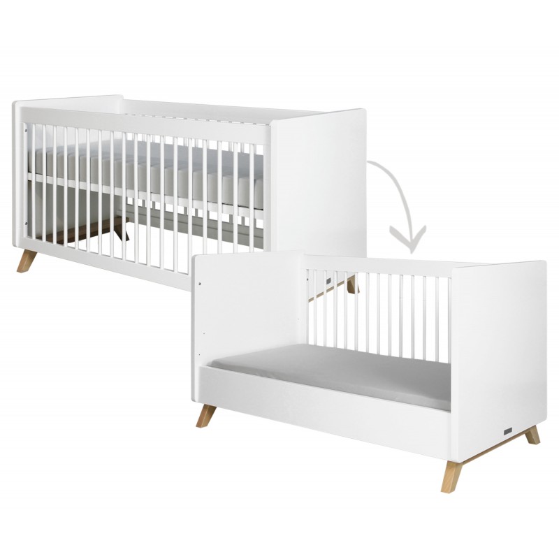 Evolving bed 70x140 Gaspard white/wood 3