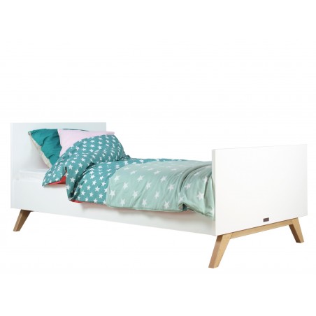 bed 90x200 Gaspard white/wood