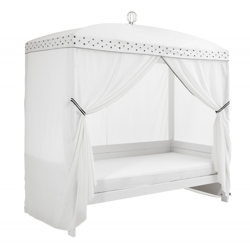 Canopy bed 90x200 Charlotte with crown white 4