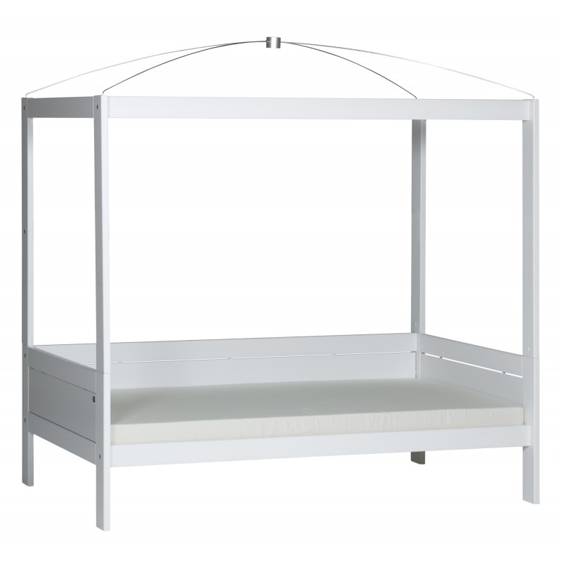 Canopy bed 90x200 Charlotte with crown white 5
