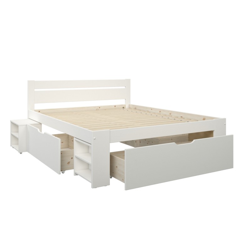 multi-storage bed in pine 140x200 arthur