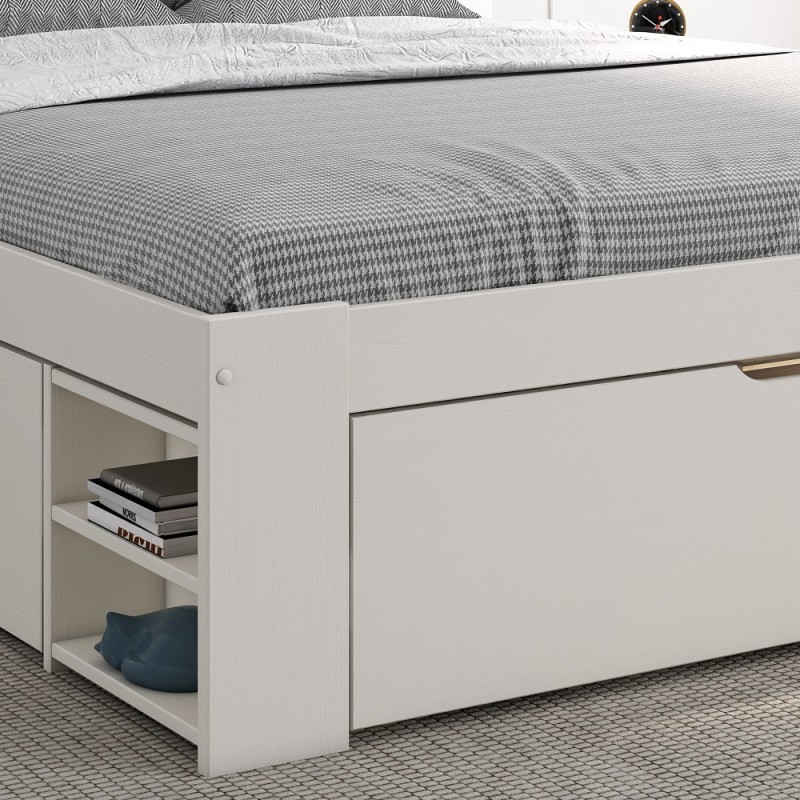 multi-storage bed in pine 140x200 arthur