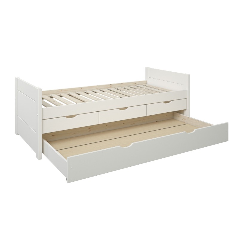 schema pullout bed and 3 drawers leopold