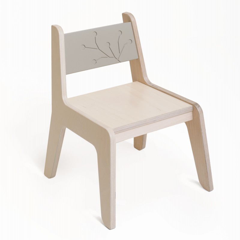 chaise enfant bois naturel/cacaco