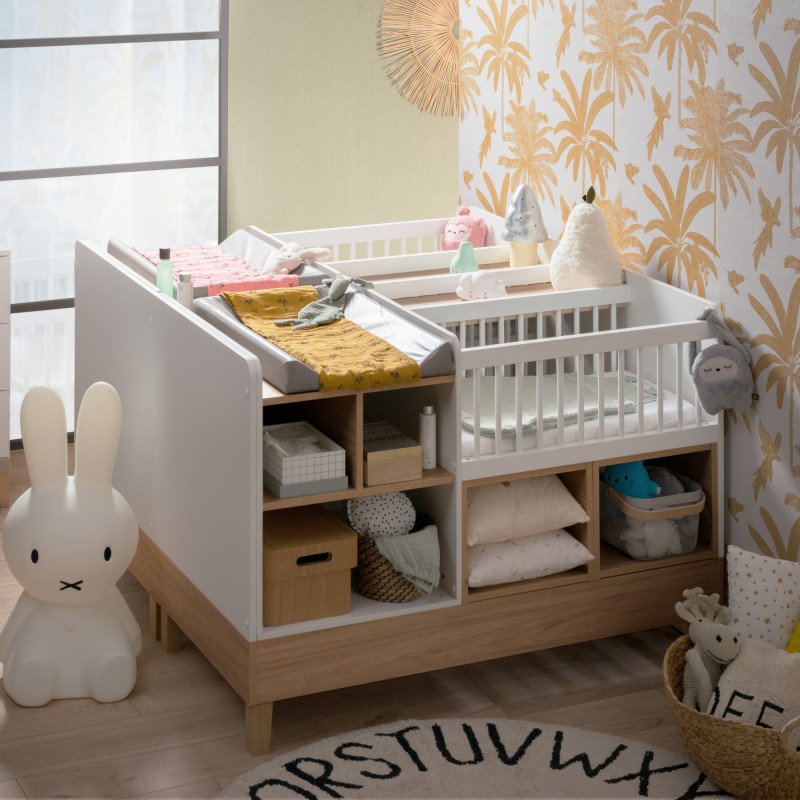 evolving twin baby bed with storage amélie