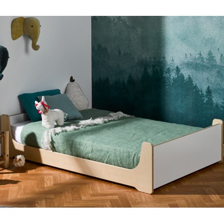 montessori type bed 90x140 lucien white wood