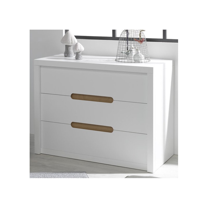 commode enfant 3 tiroirs blanche