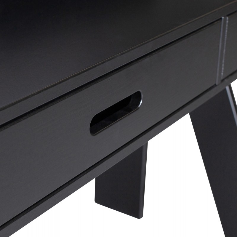 bureau tiroirs pin massif noir