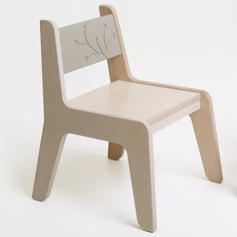 chaise enfant bois naturel/cacaco