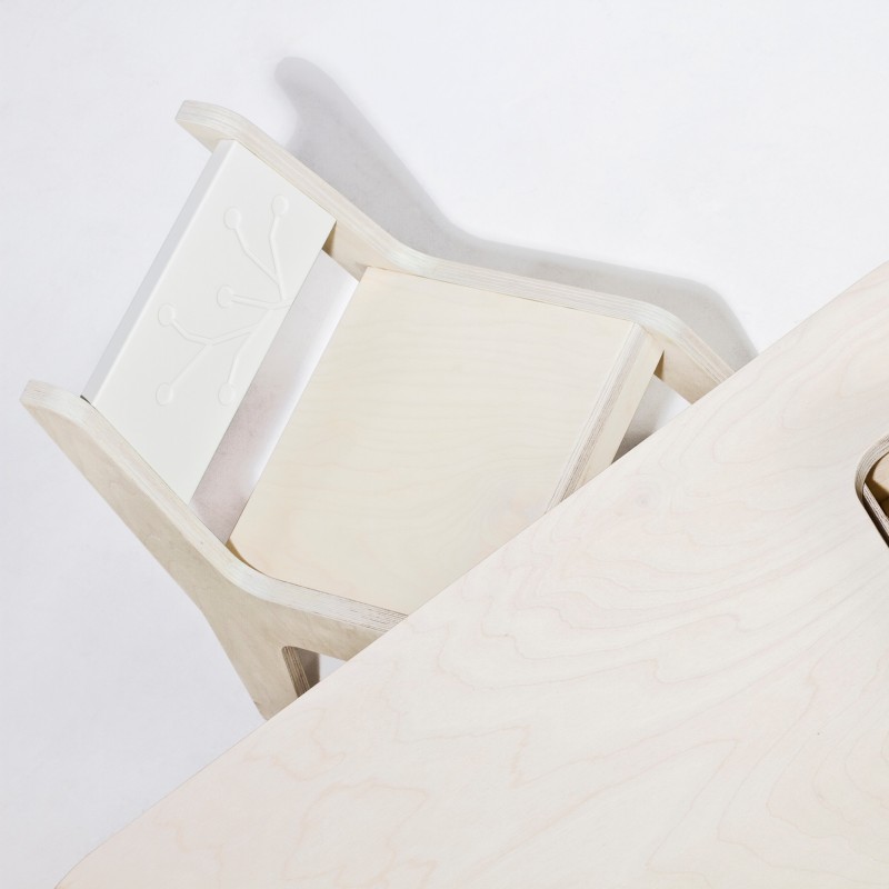 chaise enfant bois naturel/blanc