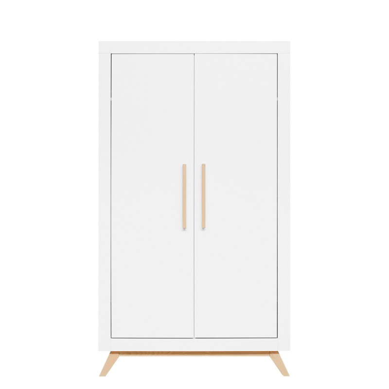 armoire 2 portes alix blanc/bois