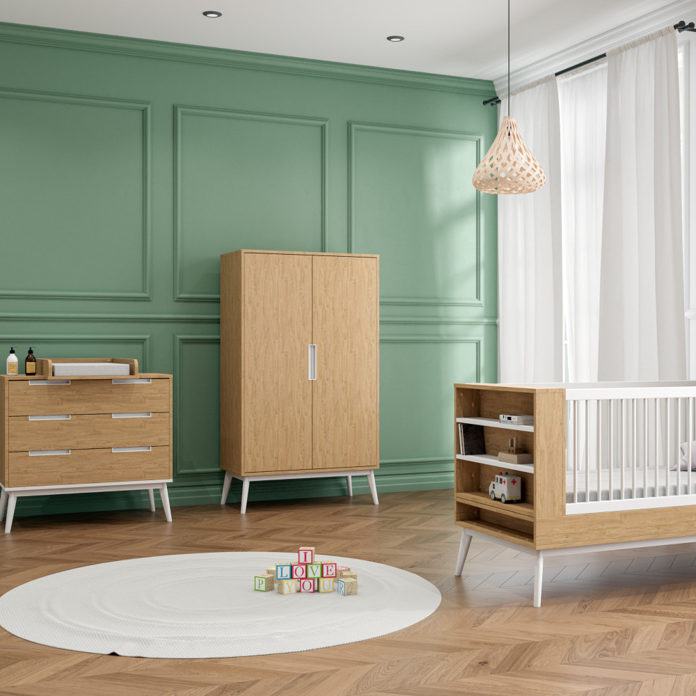 Alfred & Compagnie Lit bébé évolutif avec tiroir blanc 70x140 : :  Bébé et Puériculture