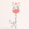sticker mural petit girafe rose
