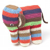 éléphant en peluche multicolore