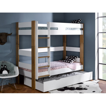 Complete Bunkable Modular Bed 90x190 White Oak Alfred Cie