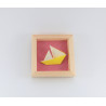 Cadre origami bateau jaune