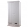 wardrobe 2 doors 2 drawers solid wood einar concrete grey