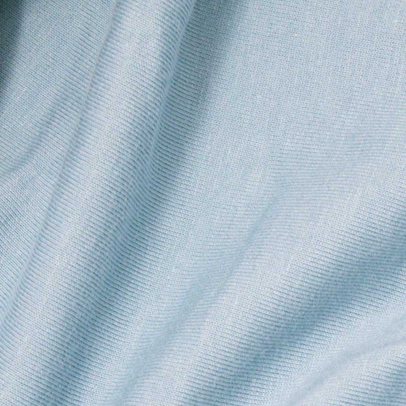 drap housse coton bio bleu pastel 90x190