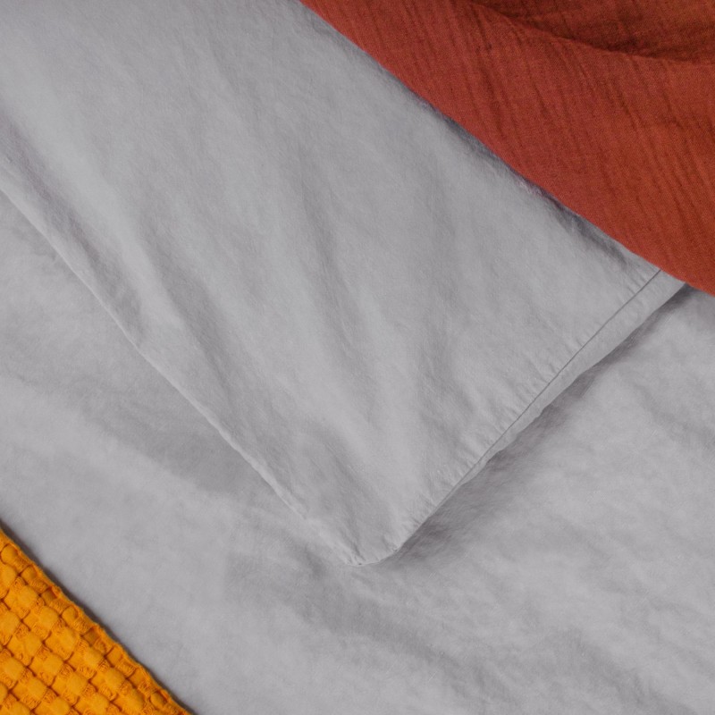 grey linen organic cotton bed linen set 240x260
