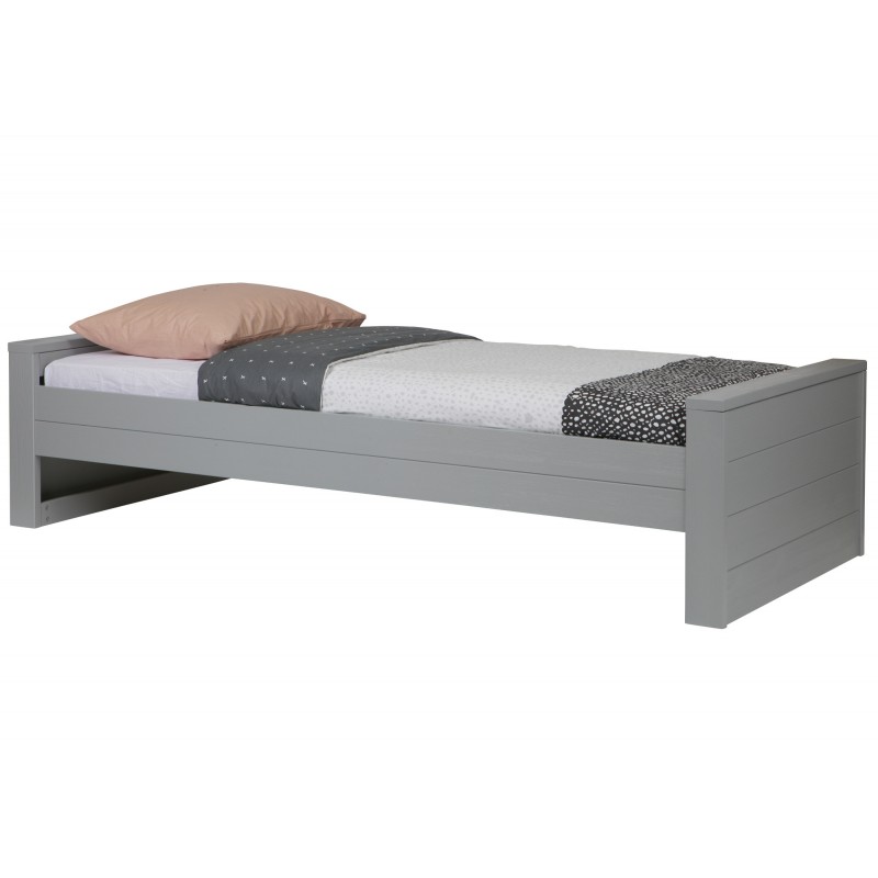 children's bed in solid wood, concrete grey