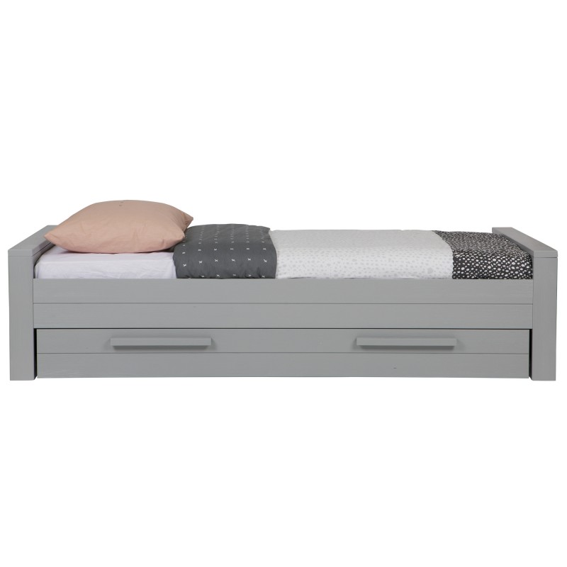 children's bed in solid wood, concrete grey