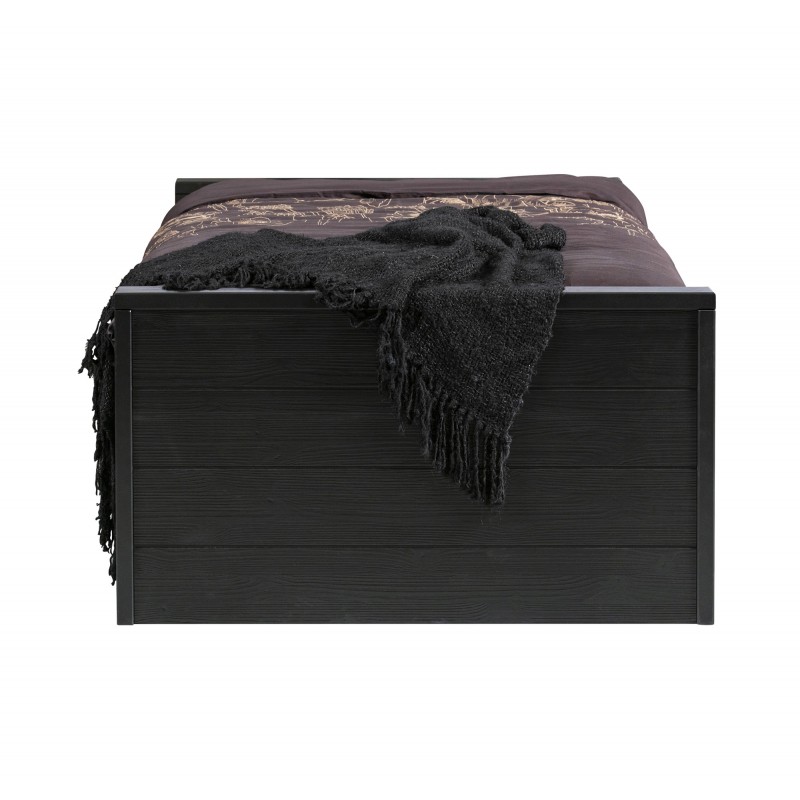 kids bed in solid wood 90x200 black