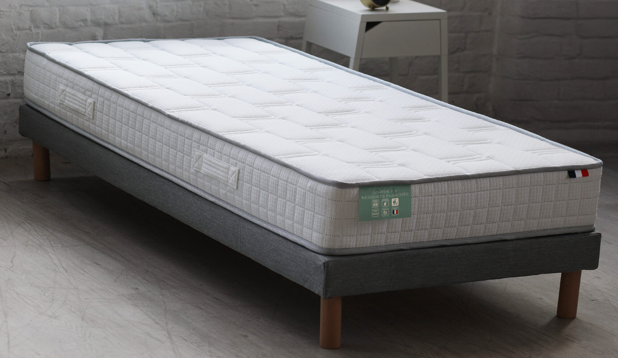 Matelas ressorts ensachés 90x190x19