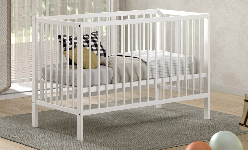 Lit bébé 60x120 PAOLA blanc en hêtre