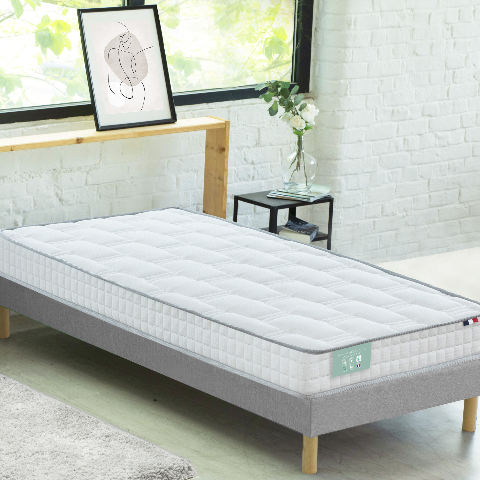 Matelas enfant 90x200x15 haute résilience confort plus